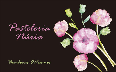tarjeton_floral aqua negro
